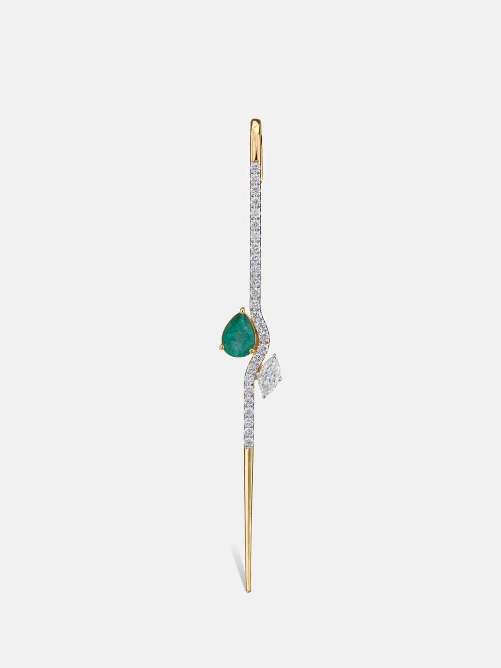 Emerald Pear Earpin