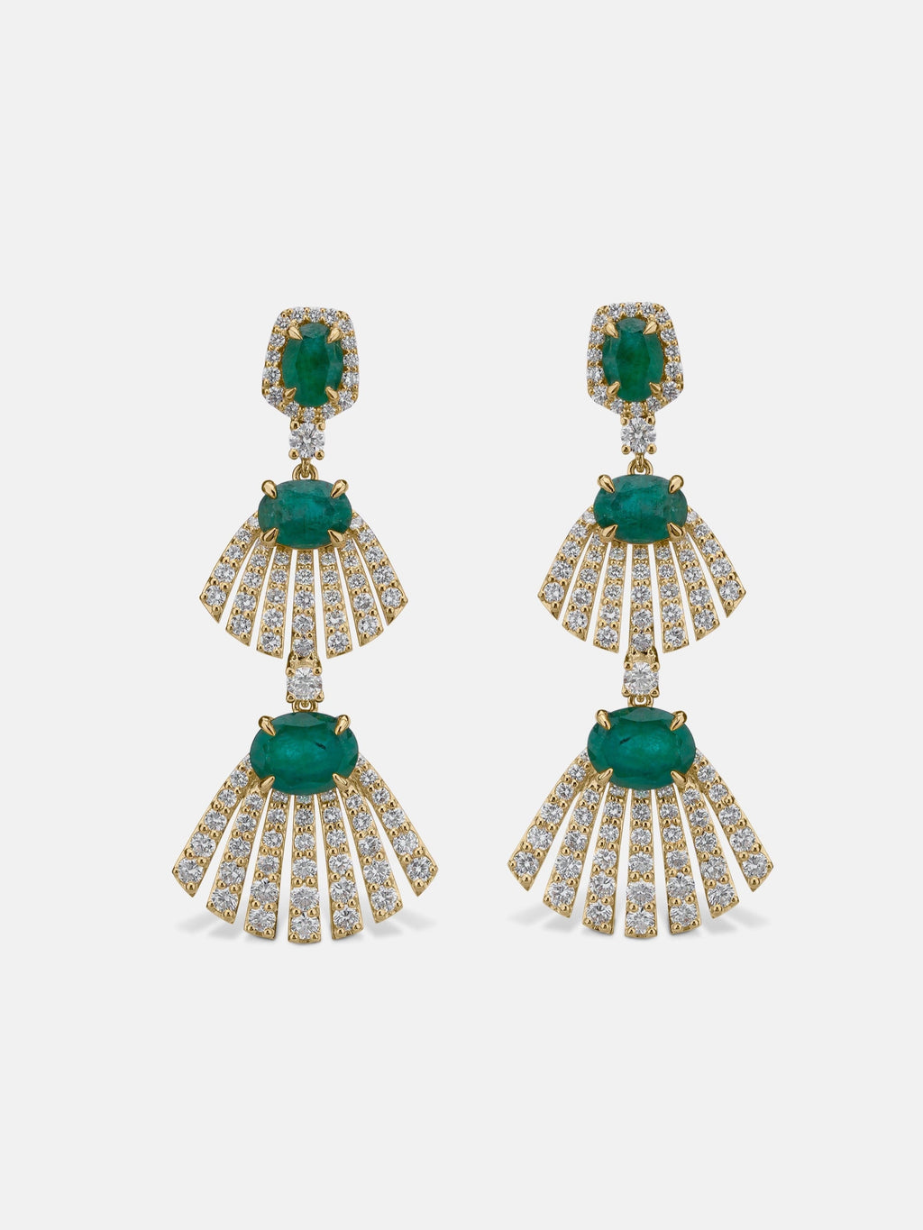 Emerald Sunburst Earrings