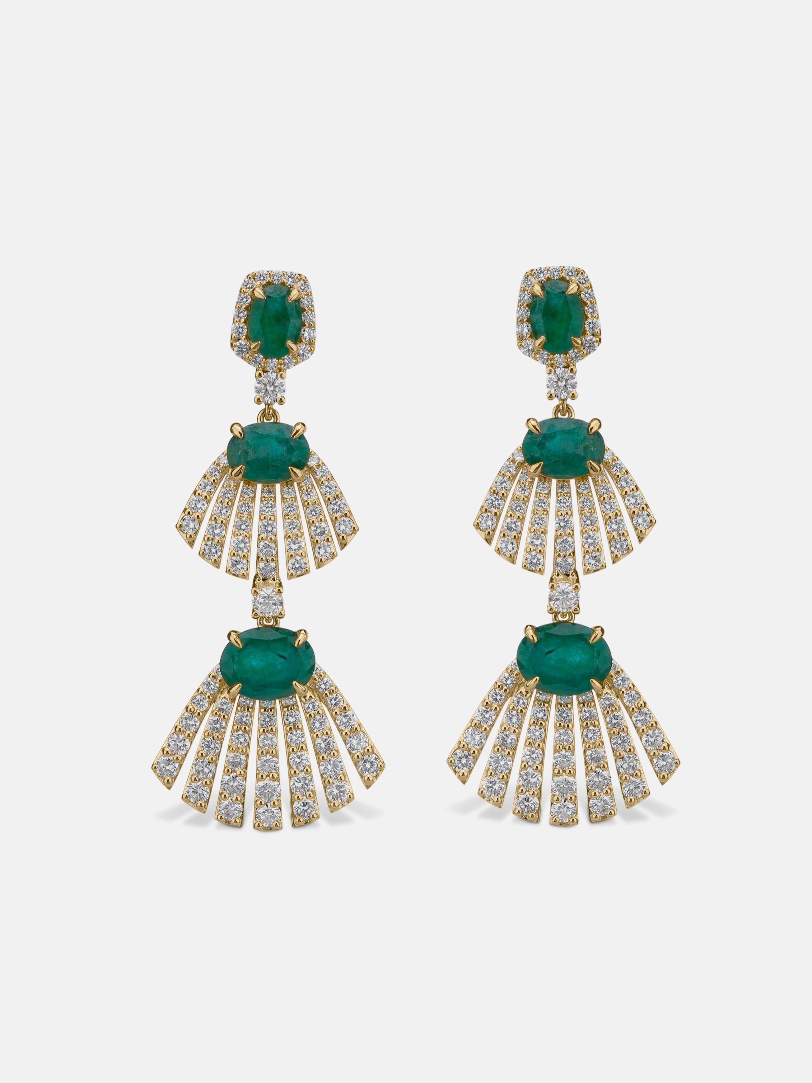 Emerald Sunburst Earrings