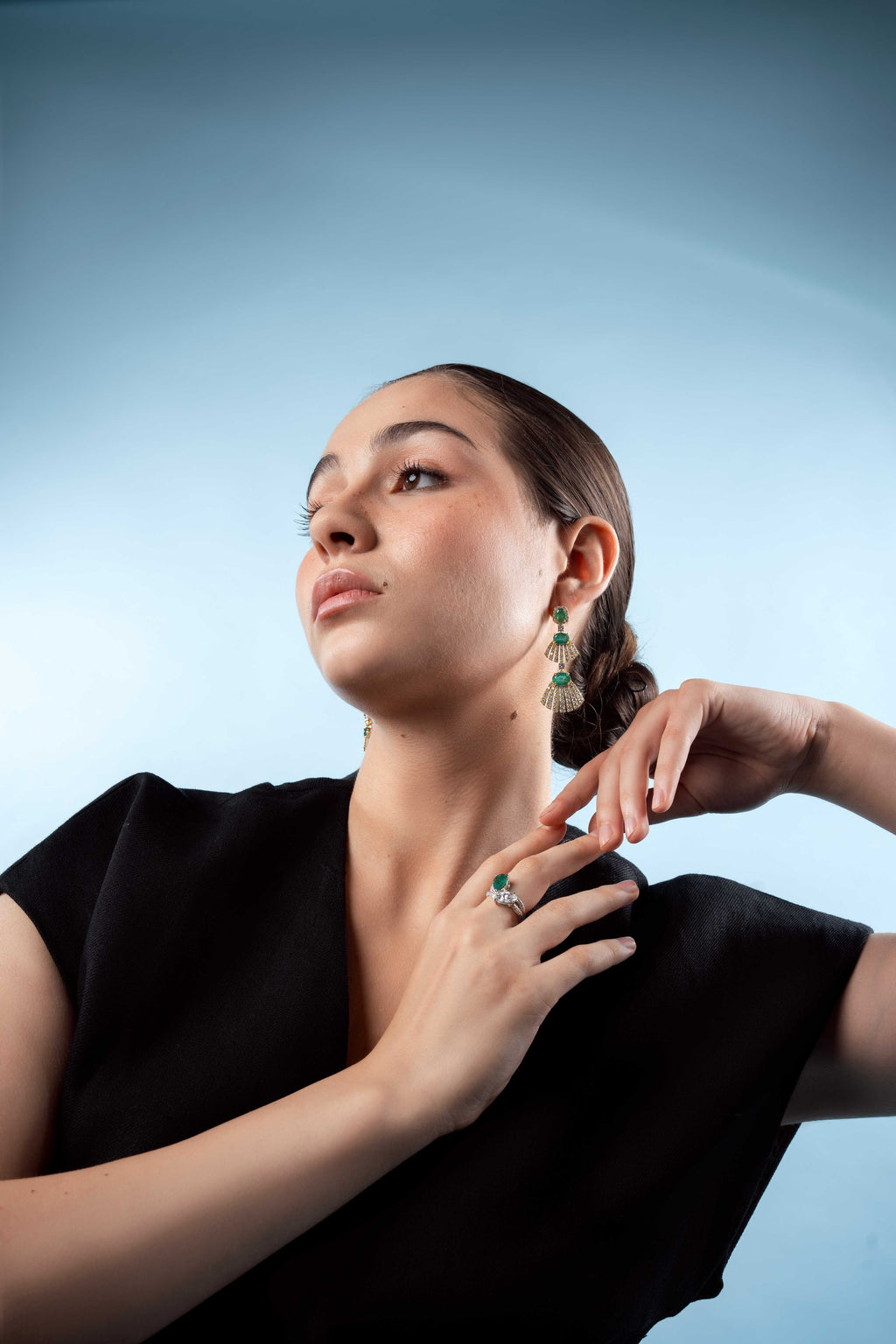 Emerald Sunburst Earrings