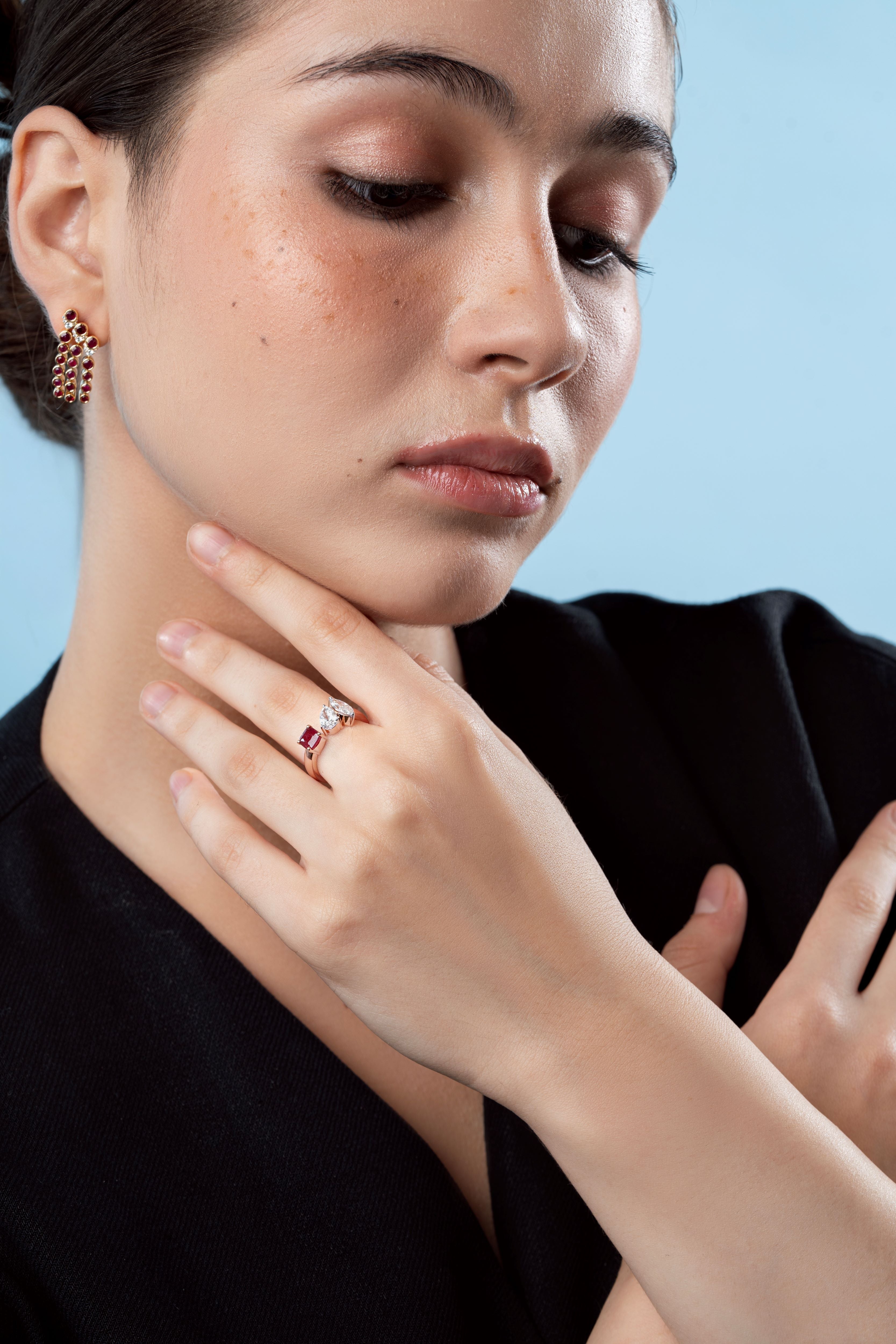 Three Stone Open Ring